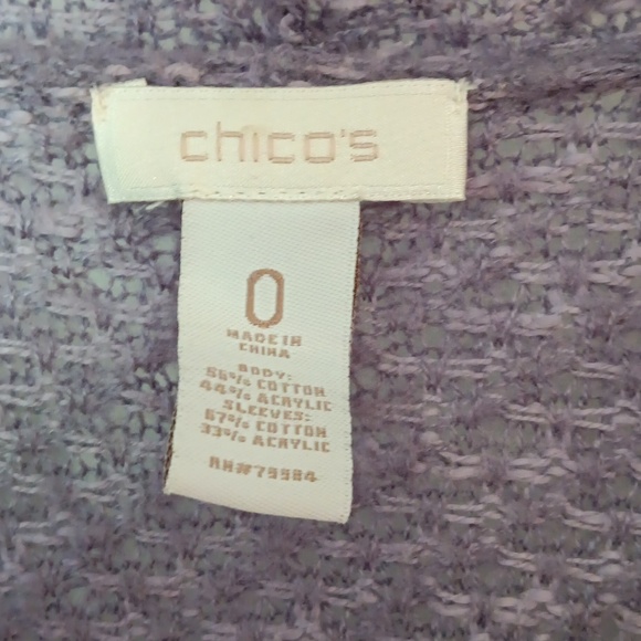 CHICO'S DELICATE DRAPE PLUM FROST CARDIGAN SIZE S/M - Picture 3 of 3